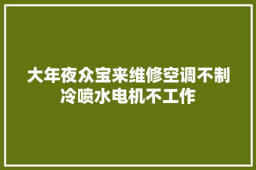 大年夜众宝来维修空调不制冷喷水电机不工作 汽车知识