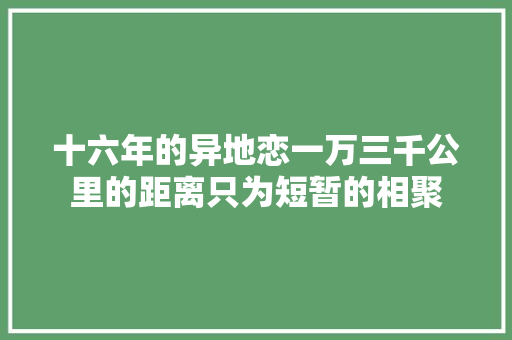 十六年的异地恋一万三千公里的距离只为短暂的相聚