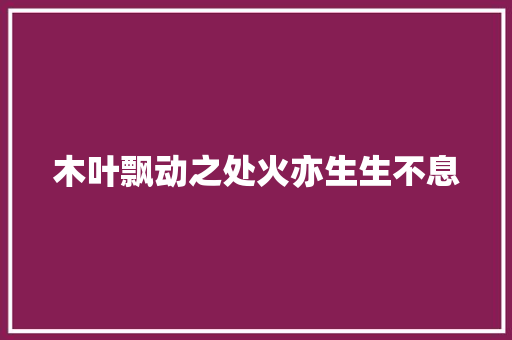 木叶飘动之处火亦生生不息
