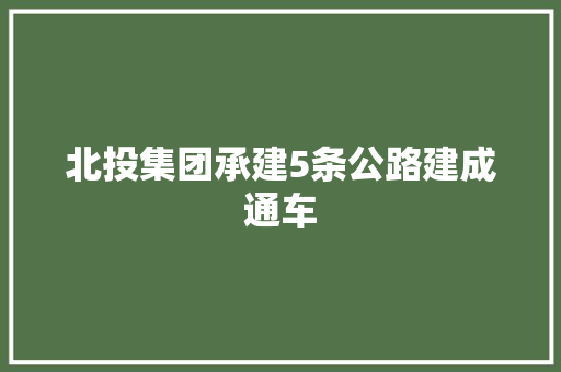 北投集团承建5条公路建成通车