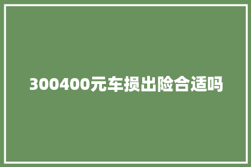 300400元车损出险合适吗