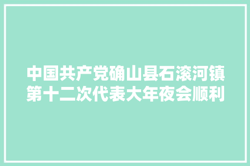 中国共产党确山县石滚河镇第十二次代表大年夜会顺利召开