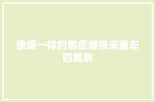 像煤一样的黑疙瘩换来豪车四套房