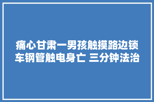痛心甘肃一男孩触摸路边锁车钢管触电身亡 三分钟法治新闻全知道