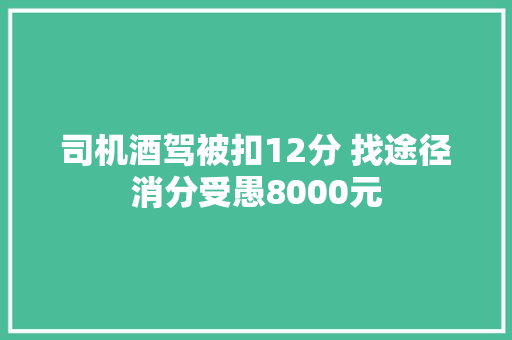司机酒驾被扣12分 找途径消分受愚8000元
