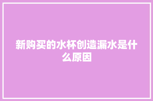 新购买的水杯创造漏水是什么原因