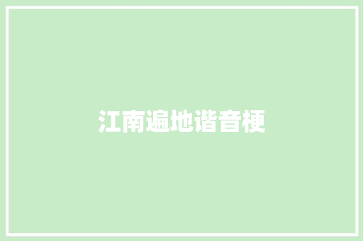 江南遍地谐音梗