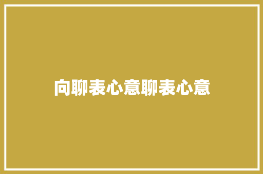 向聊表心意聊表心意