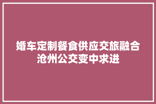 婚车定制餐食供应交旅融合沧州公交变中求进