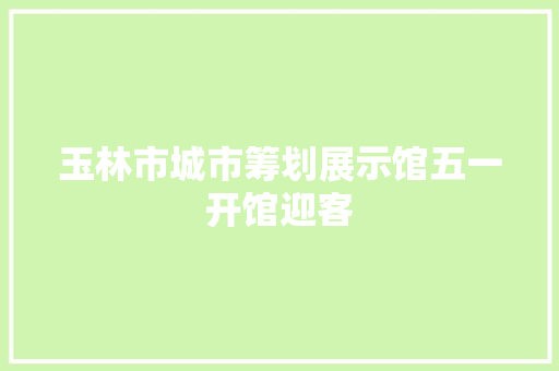 玉林市城市筹划展示馆五一开馆迎客