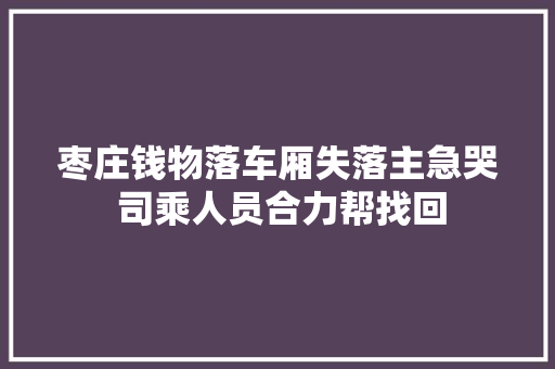 枣庄钱物落车厢失落主急哭 司乘人员合力帮找回