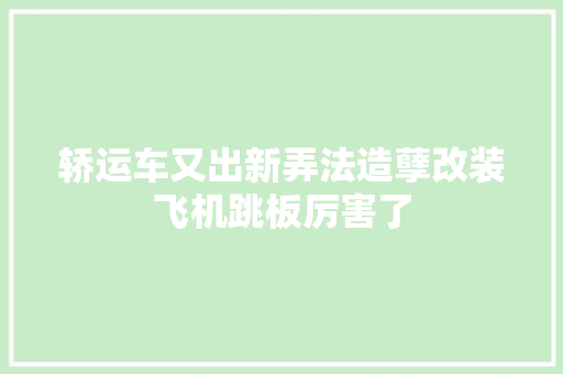 轿运车又出新弄法造孽改装飞机跳板厉害了 汽车知识