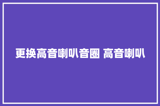 更换高音喇叭音圈 高音喇叭