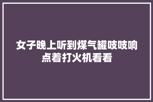 女子晚上听到煤气罐吱吱响点着打火机看看