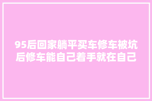 95后回家躺平买车修车被坑后修车能自己着手就在自己来