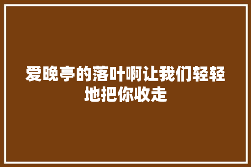 爱晚亭的落叶啊让我们轻轻地把你收走