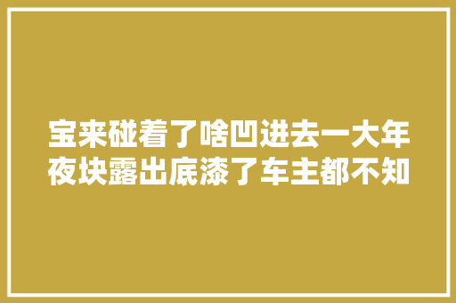 宝来碰着了啥凹进去一大年夜块露出底漆了车主都不知道太大年夜意了