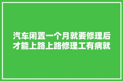 汽车闲置一个月就要修理后才能上路上路修理工有病就去看
