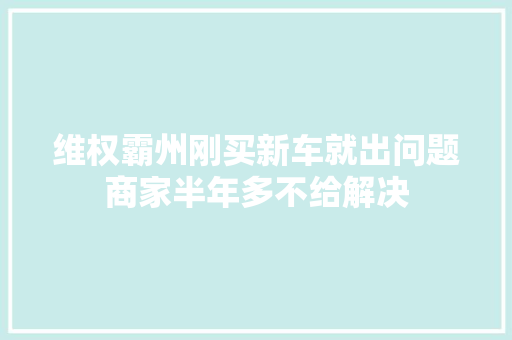 维权霸州刚买新车就出问题商家半年多不给解决
