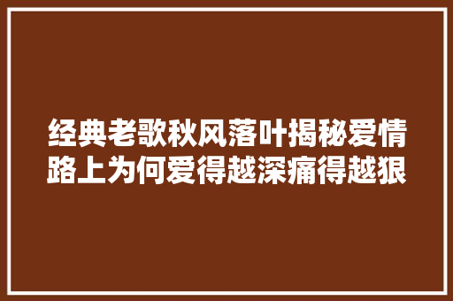 经典老歌秋风落叶揭秘爱情路上为何爱得越深痛得越狠