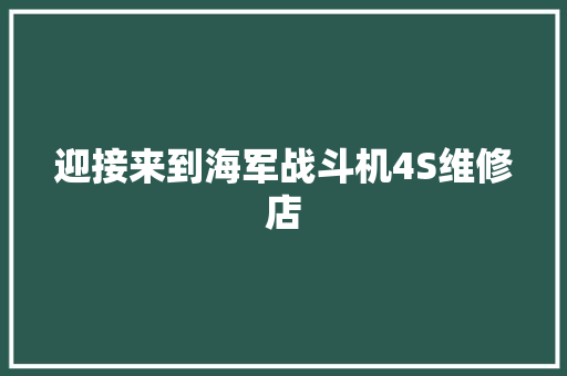 迎接来到海军战斗机4S维修店