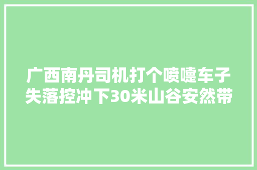 广西南丹司机打个喷嚏车子失落控冲下30米山谷安然带救了他一命