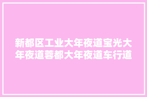 新都区工业大年夜道宝光大年夜道蓉都大年夜道车行道维修来啦