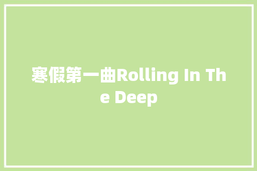寒假第一曲Rolling In The Deep