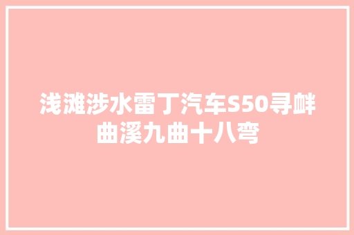 浅滩涉水雷丁汽车S50寻衅曲溪九曲十八弯