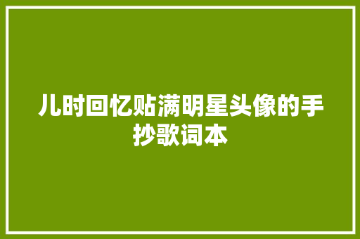 儿时回忆贴满明星头像的手抄歌词本 休闲娱乐