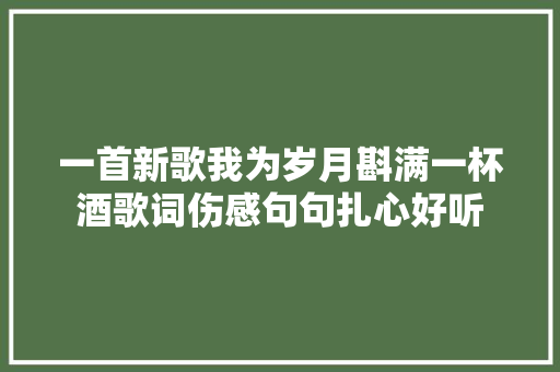一首新歌我为岁月斟满一杯酒歌词伤感句句扎心好听