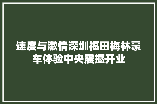 速度与激情深圳福田梅林豪车体验中央震撼开业