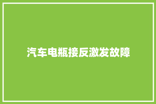 汽车电瓶接反激发故障