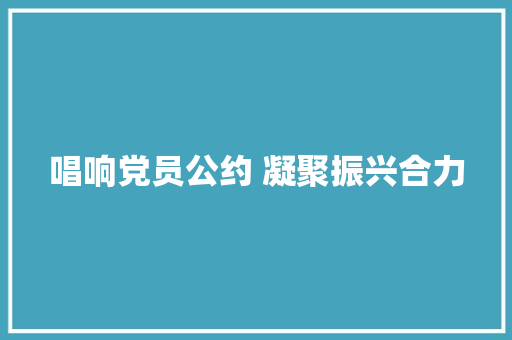 唱响党员公约 凝聚振兴合力