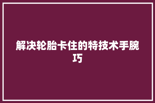 解决轮胎卡住的特技术手腕巧