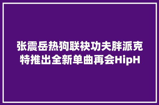 张震岳热狗联袂功夫胖派克特推出全新单曲再会HipHop