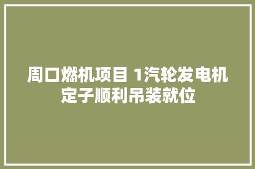 周口燃机项目 1汽轮发电机定子顺利吊装就位