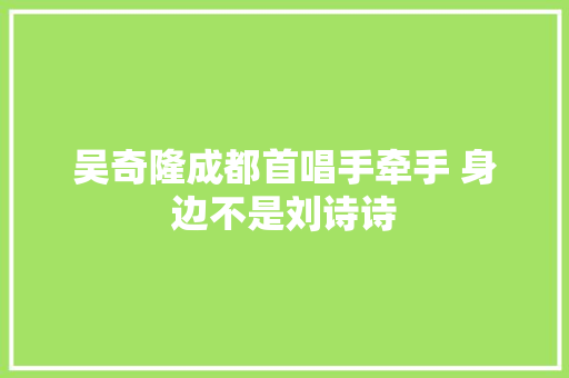 吴奇隆成都首唱手牵手 身边不是刘诗诗