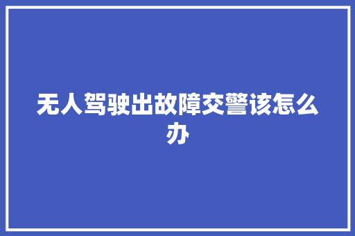 无人驾驶出故障交警该怎么办 汽车知识