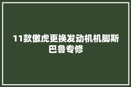 11款傲虎更换发动机机脚斯巴鲁专修