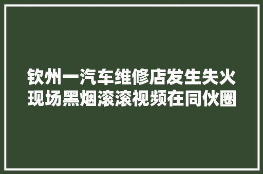 钦州一汽车维修店发生失火现场黑烟滚滚视频在同伙圈疯传 汽车知识