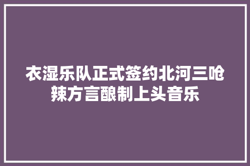 衣湿乐队正式签约北河三呛辣方言酿制上头音乐