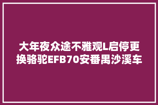 大年夜众途不雅观L启停更换骆驼EFB70安番禺沙溪车主到店更换