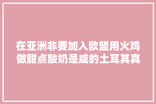 在亚洲非要加入欧盟用火鸡做甜点酸奶是咸的土耳其真魔幻 休闲娱乐