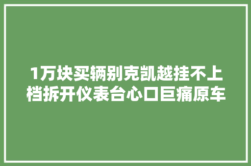 1万块买辆别克凯越挂不上档拆开仪表台心口巨痛原车主还好吗