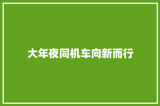 大年夜同机车向新而行