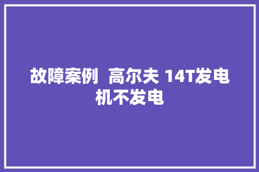 故障案例  高尔夫 14T发电机不发电