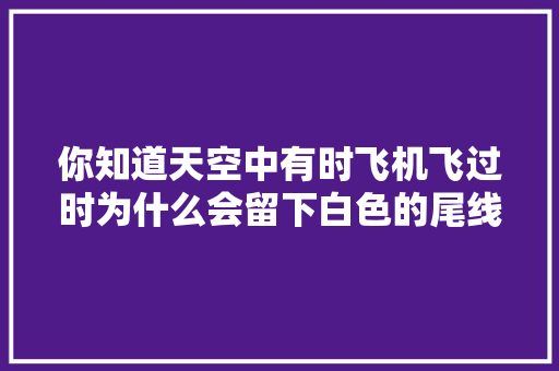 你知道天空中有时飞机飞过时为什么会留下白色的尾线吗 休闲娱乐