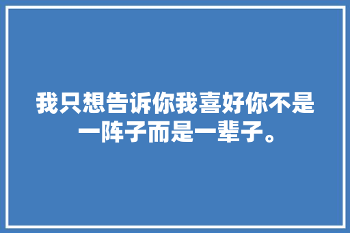 我只想告诉你我喜好你不是一阵子而是一辈子。
