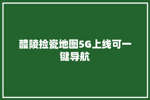 醴陵捡瓷地图5G上线可一键导航